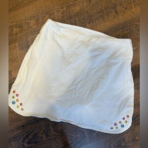 Women's White Skirt with Colorful Accents